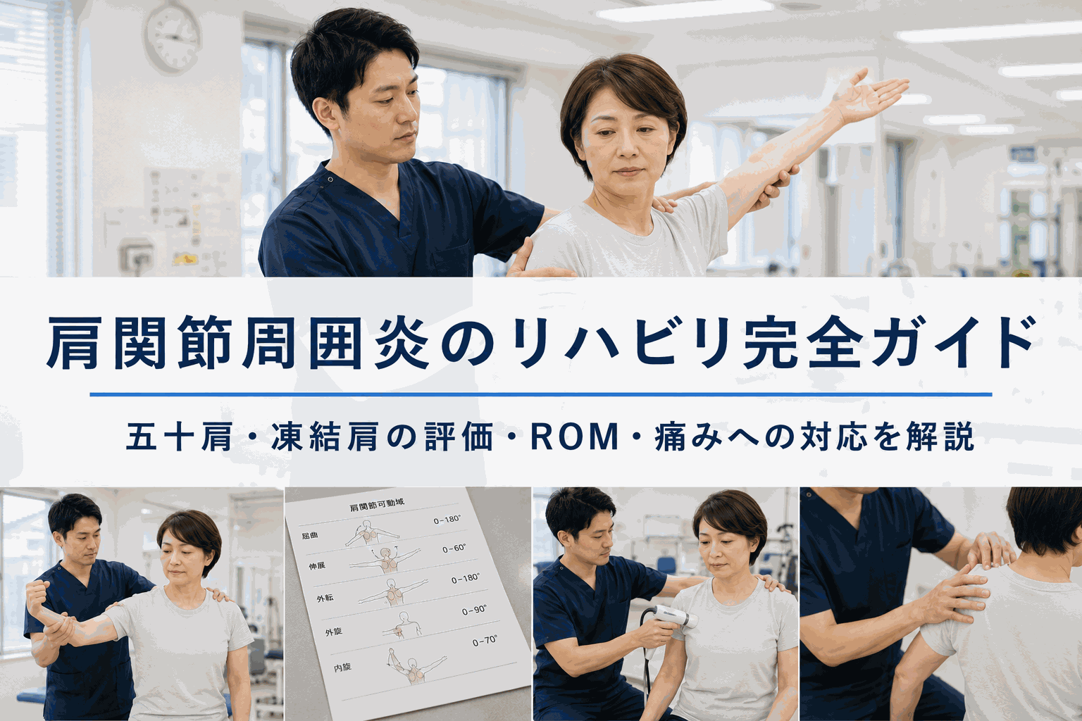 肩関節周囲炎のリハビリ完全ガイド|五十肩・凍結肩の評価・ROM・痛みへの対応を解説